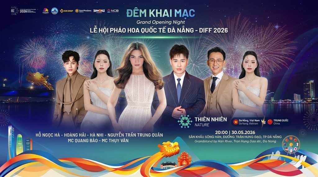 Nghe si gop mat Dem khai mac phao hoa Da Nang 2026